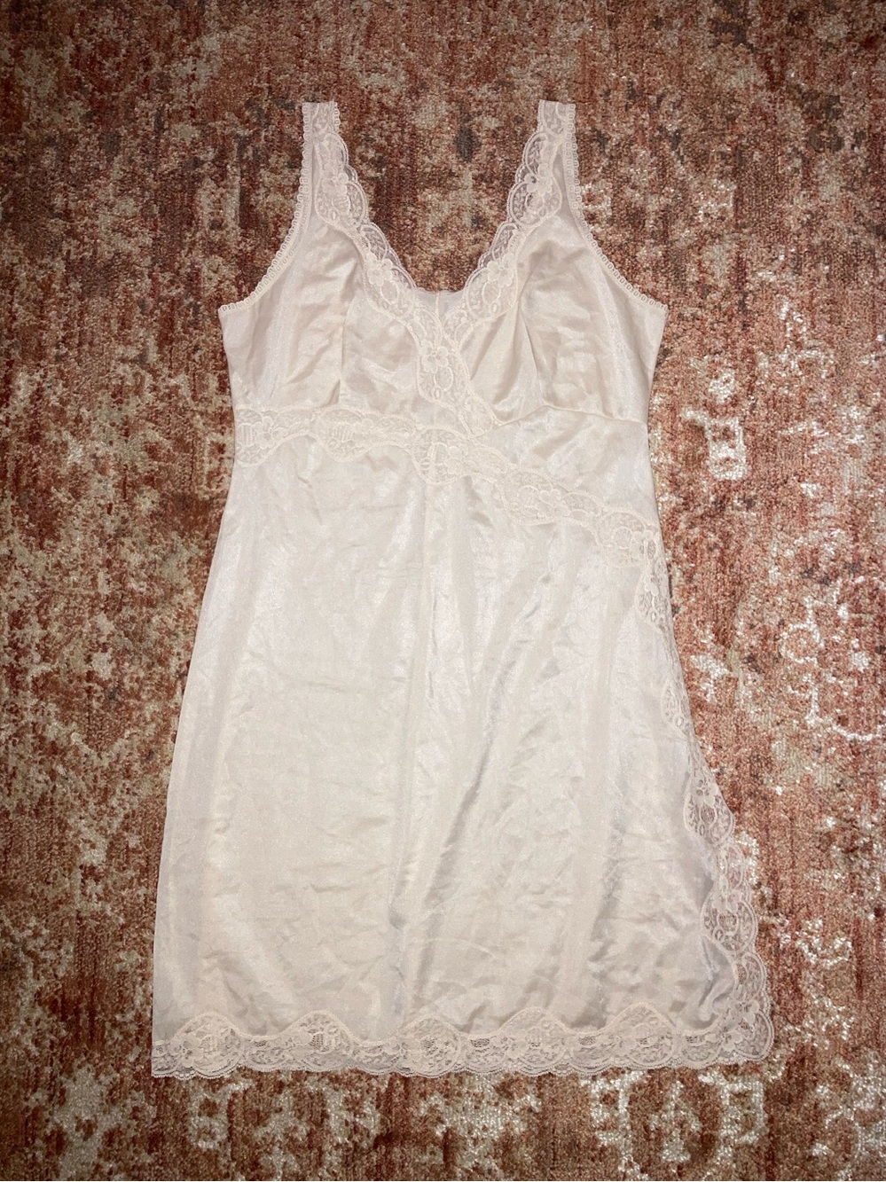 Vintage Tan Lace Slip